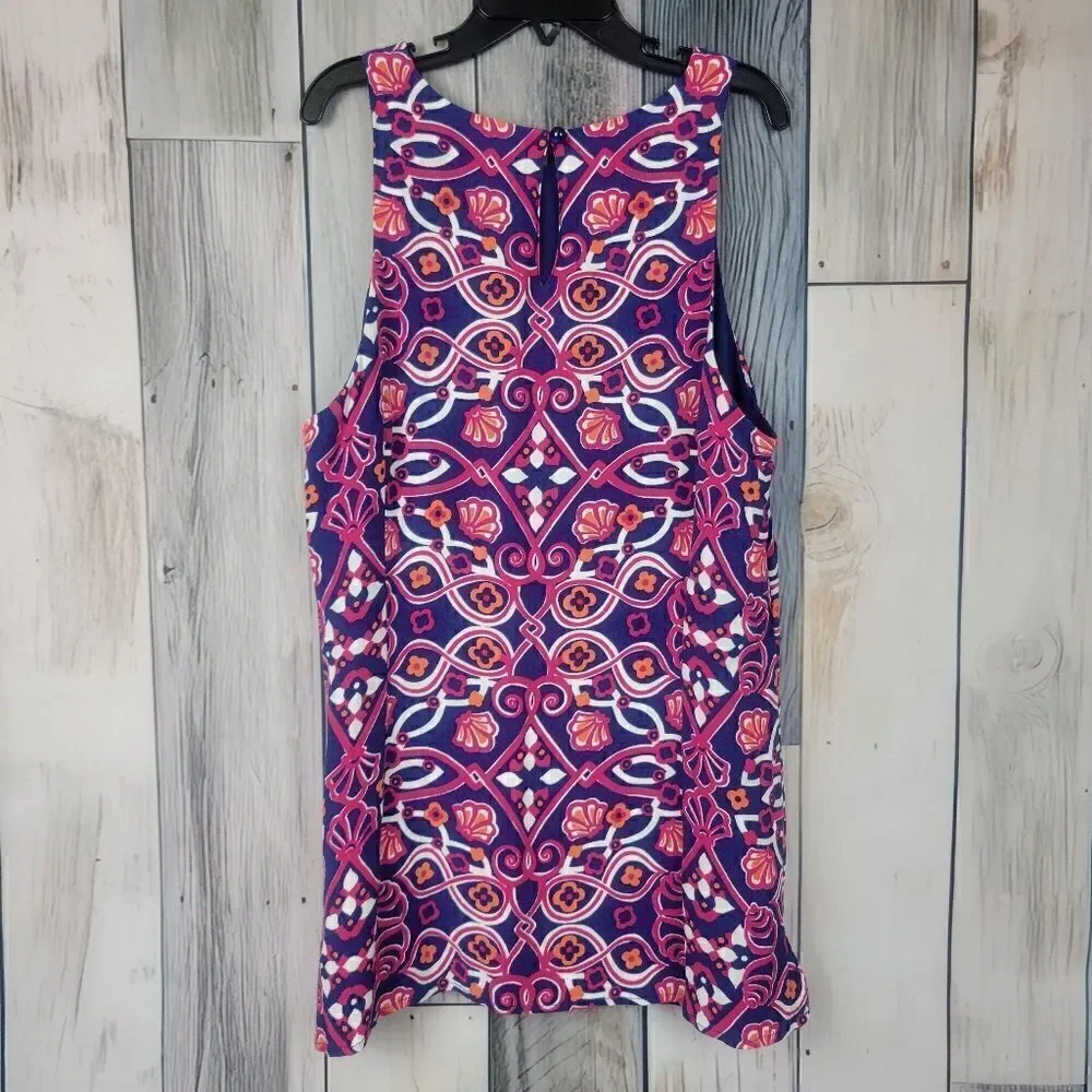 Vineyard Vines Girls Sleeveless Dress Navy Pink Shells size 4